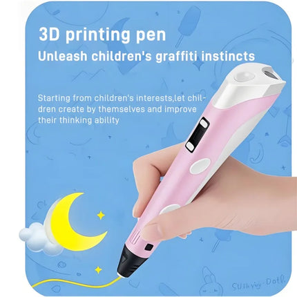 3D Pen Drawing Printing Pen With LCD Screen Compatible PLA Filament Toys Safe Paiting for Children DIY Toy Gift