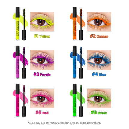 Color Mascara Thick Curl Waterproof Natural Eyelash Long Lasting Blue White Green Pink Luminousk Eye Makeup Korean Cosmetics