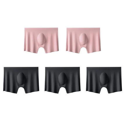 5Pcs/Lot Men's Ultra-Thin Ice Silk Underwear Summer Cool Boxers Briefs Comfortable Breathable Seamless Underpants Sexy Lingerie