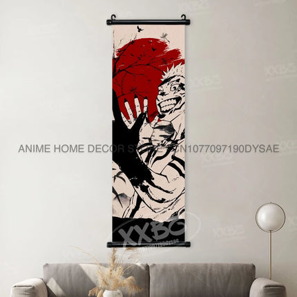 Jujutsu Kaisen Posters Gojo Satoru Canvas Scrolls Picture Panda Home Decoration Wall Artwork Fushiguro Megumi Hanging Painting