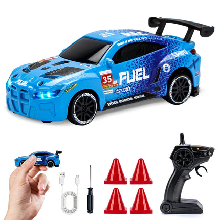 1/64 High Speed Drift RC Car with Light 2.4G 4WD Remote Control Car Desktop Mini Racing Cars Full Proportion Cars Model Gifts