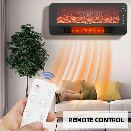Wall-Mounted Electric Fireplace Simulation Flame Heater Remote Control Household Heat Warm Fan Calentadores Electricos De Hogar