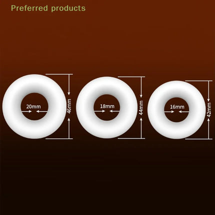 3pcs TPE Reusable Cock Rings Testis Restraint Male Delay Ejaculation Penis Rings for Lasting Erection Scrotum Sex Toys for Men