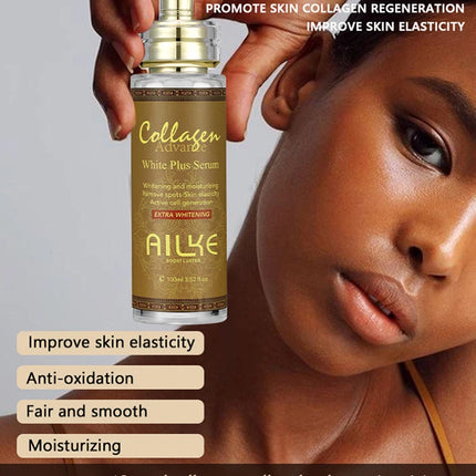AILKE Skin Whitening Face Serum, Reduce Spots, Moisturizing, Even Skin Tone, With Organic Collagen, Skin Lightening Body Serum