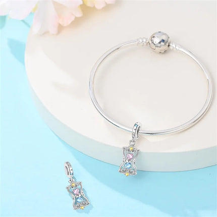 Original 925 Sterling Silver Charms Beads Cute Mushroom Unicorn Love Wings Pearl Charm for Bracelet Pendant Woman Girl Jewelry