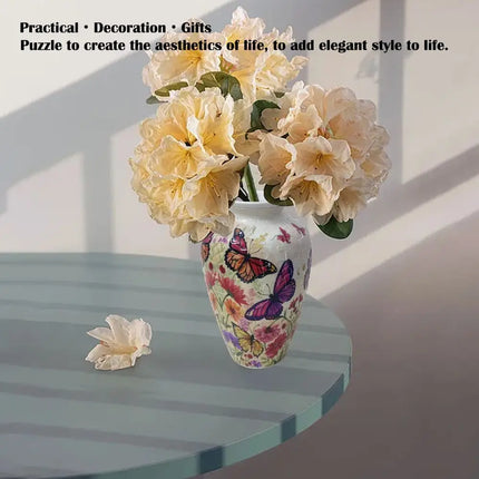 Creative 3D Puzzle Vase Waterproof Artistic Flower Vase Jigsaw Arrange Flowers Building Block Flower Arrangement Vase