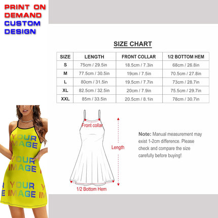 Custom Dress Print On Demand Party Sexy Girls Cartoon Image Design Women Uniforms Matching Clothes Customized DIY Dropshipping