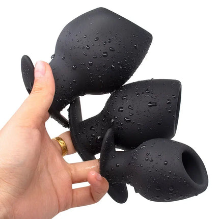 Chalice Shape Hollow Anal Plug,Silicone Tunnel But Butt Plugs,Stretch Anus Ass Buttplug,Prostate Analplug Butplug,Sex Toys