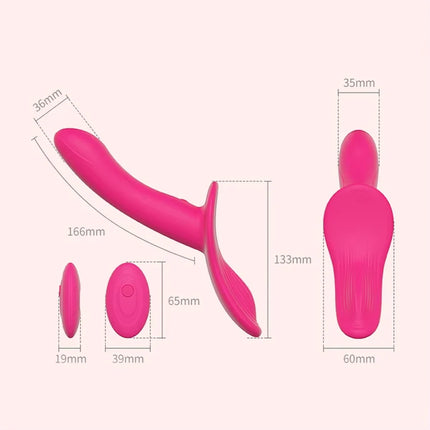 Strap-On Dildo with Adjustable Harness Wearable Realistic Double Dildo Vibrators Adult Sex Toys for Women Lesbians