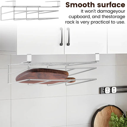 Under Cabinet Stainless Steel Cutting Board Holder - Hanging Organizer Rack for Chopping Boards,Kitchenware Storage