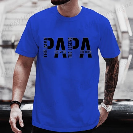 Papa The Man The Myth The Legend Funny T-shirt for Men Clothing Dad T Shirt Short Sleeve Tee Shirt Men T-Shirts Clothes Tops