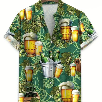 Floral Shirts Men's Hawaii Holiday Party Blouse 2025 Lapel Beach Shirt Flower Camisas Short-sleeved Womens Clothes