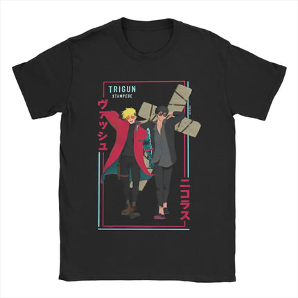TRIGUN STAMPEDE Trigun Nicholas D Stampede Graphic Print T-Shirts Men Women Fashion Crewneck Cotton Tees Harajuku Oversized Tops