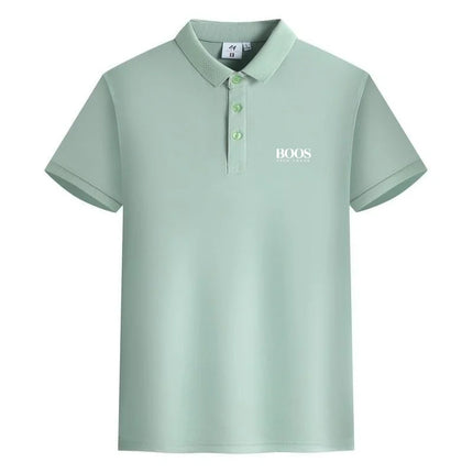 New high-quality men's short-sleeved polo shirt, summer fashion, casual, comfortable, breathable, and cool top