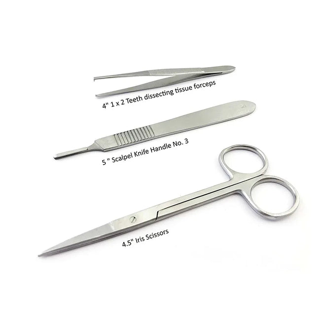 22 Piece Stainless Steel Dissection Kit for Medical Suture Practice Surgical Training Students and Professionals
