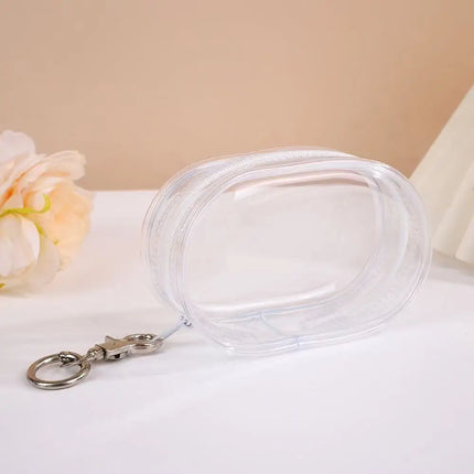 1pc Colorful Thicken Transparent PVC Mystery Box Keychain Jewelry Organizer Storage Cute Doll Bag Organization Dustproof Case