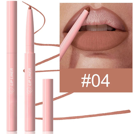 Tapered Nib Lip Liner Pencil Long-Lasting Matte Creamy Plumping Lip Stain Waterproof Natural Nude Brown Slim Lip Liner Makeup