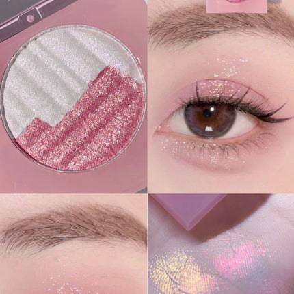 Pink Diamond Highlight Palette Glitter Mashed Potatoes Highlighter Makeup Gel Face and Body Brighten Natural Contour Shadow
