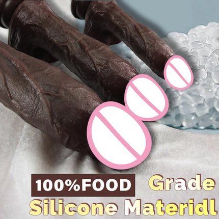 Simulated Dildo Black Soft Lifelike Dildo Realistic Big Dick Cock Soft Silicone Penis Anal Plug Suction Cup Dildos For Women