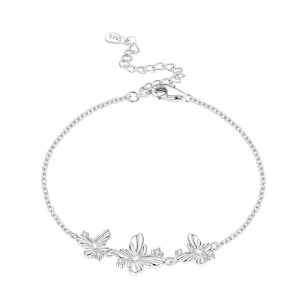 Original 925 Sterling Silver Butterfly Bracelet Zirconia Tennis Ball Women Fashion Simple Engagement Wedding Charm Jewelry Gift