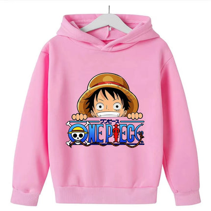 Anime "One Piece" hoodie for the "Wanderer Roronoa Luffy" version. Roronoa Luffy's style streetwear for children.boys and girls