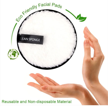 3Pcs Reusable Make Up Remover Pads Cotton Wipes Face Cleansing Sponge Cosmetics Microfiber Washable MakeUp Towel Skin Care Tools