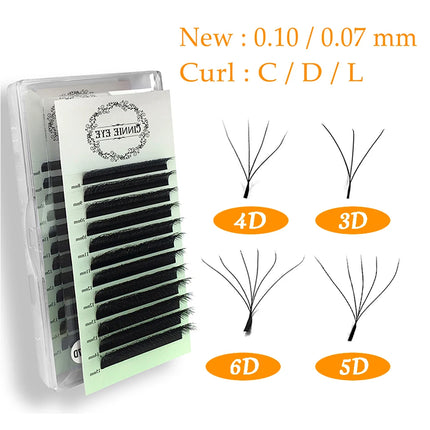 4D W Eylash Extension 5D 3D Russia Volume W Lash Fluffy Premade Fans Clover Mink Faux Cil Lashes Dolly Hybrid Eyelash 3D Cilios