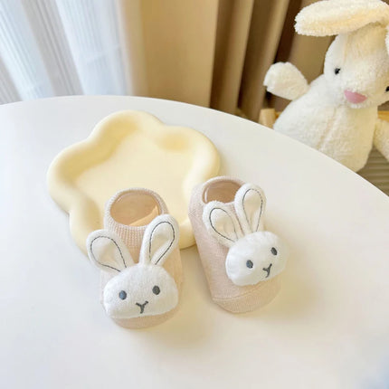Cartoon Rabbit Baby Socks Cute Animal Doll Newborn Floor Sock Korean Solid Color Infant Toddler Boy Girls Ankle Socks