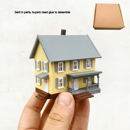N Scale Model building kit Dwelling House 1:160 American Courtyard architecture Model Train Railway Layout DIY Material Diorama