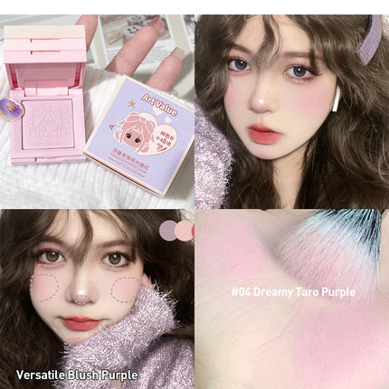4-in-1 Embossed Matte Blush Makeup Palette Nude Eyeshadow Cheek Blusher Contouring Four-layer All-in-one Box Brightening Makeup