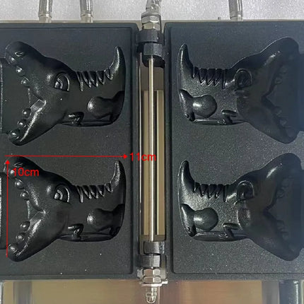 2PCS Crocodile Shape Waffle Electric Machine Open Mouth Bear Type Taiyaki Ice Cream Waffle Maker 1800W Commercial Snack Baker