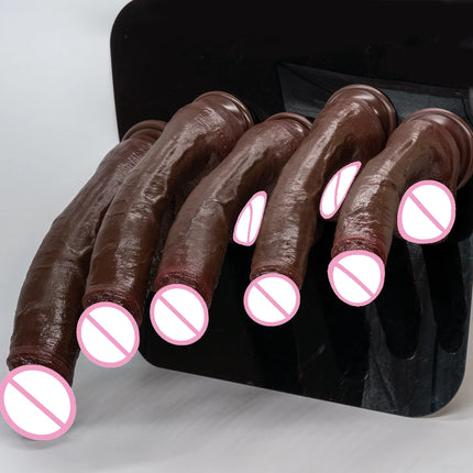 Realistic Long dildo Black Anal Plug with Suction Cup Big Penis Butt Plug Long Dick Sex Toys for Women men Phallus Anal Dilator