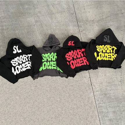 European and American Y2K punk letter foam printed hoodie autumn and winter casual street fashion tops Men's and women's