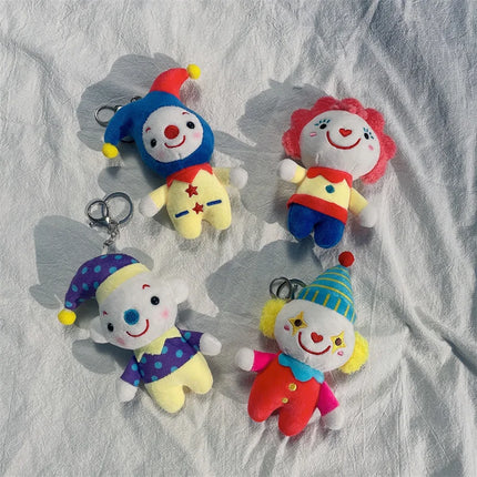 Women Man Personality Cute Joker Stuffed Toy Key Chains Lovely Circus Clown Cloth Doll Girls Handbag Ornament Funny Keychains