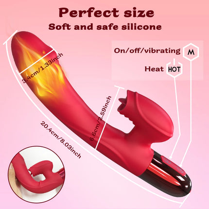 Powerful Vibrator for Women with Tongue Licking Clitoris Stimulator Female Masturbator G Spot Dildo  Adults Goods Sex Toys