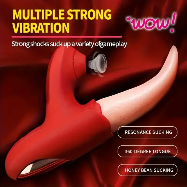 2 in1 Tongue Licking Oral Sucking Vibrator for Women Clit Stimulator Female Masturbation Sucker Lick Vaginal Massager Sex Toy