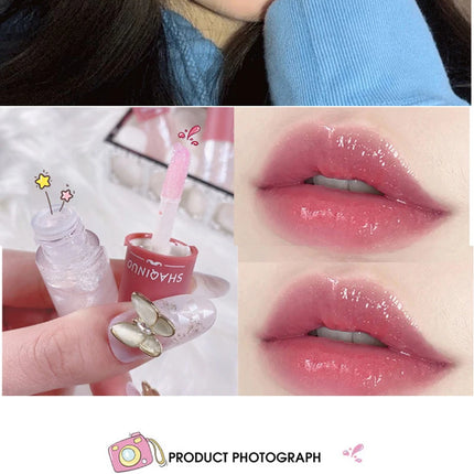 Shuiguang capsule lip honey kit moisturizes and hydrates for a sparkling, mirror-like finish, colorless and transparent glass lip oil