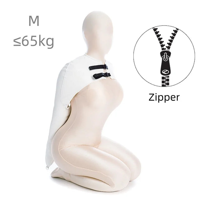 Luxury Upper Body Binding Harness Glove with Fetish Opaque Double Layer Bondage Hood for Couple Sensory Deprivation Sex Toy Kits