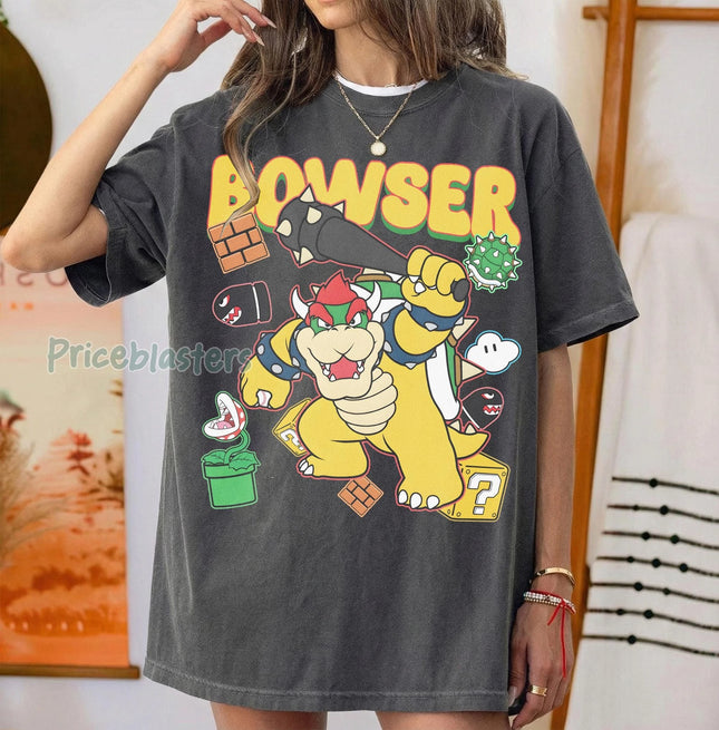 Anime Super Mario Tee Vintage 90s Style Video Game T-shirt 2026Summer New Men Woman Fashion Overszied Street Y2K Cotton T-shirts