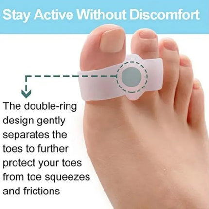 2pcs=1pair Silicone Two Hole Toe Separator Gel Foot Finger Protector Bunion Orthopedic Hallux Valgus Guard Straightener Pedicure