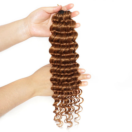#30 Colored 100% Human Hair for Highlight Miracle Knots Crochet Deep Wave Feather Crochet Boho Braids Wavy Bulk Hair Extensions