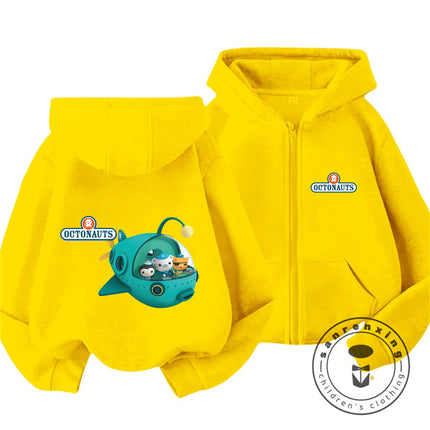 Cute Kawaii 2026 Octonauts Zipper Hoodie 3-14Y Boys Girls Autumn Winter Cartoon Street Hot Fashion Outdoor Casual Lovely