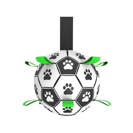 Dog Soccer Ball with Straps, Interactive Fetch & Tug Toy for Medium Dogs, Outdoor Herding & Water Toy