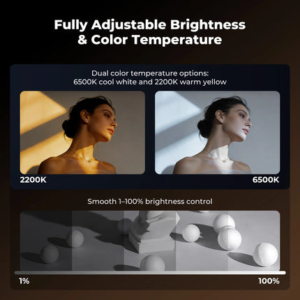 K&F CONCEPT SP25C 25W RGB Photography Flashlight with Mount Stand 20 Gobo 9000mAh Zoomable Video Spotlight 4000 Lux Studio Light