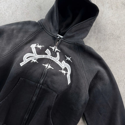 Divin Vintage Fashion Embroidery Zip Up Hoodies Y2k New Harajuku Hip Hop Coat Loose Hooded Sweatshirt Men And Women Streetwear