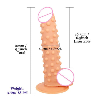 1PC Soft Dildo Sexy Prickly Dildo Sex Toy Fake Penis With Bump Thorn Suction Cup Anal Sex Women Couples Masturbators