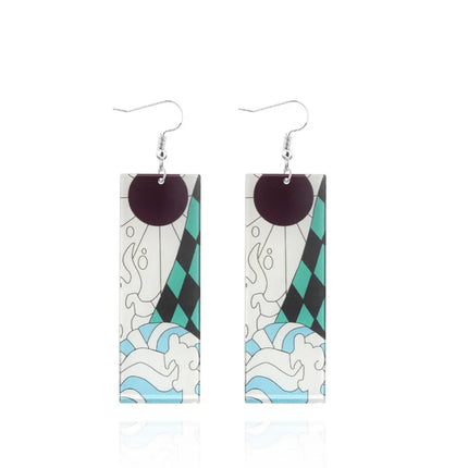 Creative Anime Acrylic Earrings For Women Demon Layer Butterfly Tanjiro Ear Drop Trendy Fans Cosplayer Jewelry Accessories Gifts