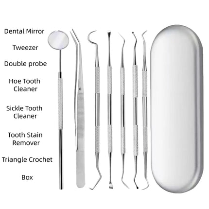 Stainless Steel Dental Tools Mouth Mirror Probe Tweezer Hoe Sickle Tartar Tools Professional Dentist Teeth Cleaning Instruments