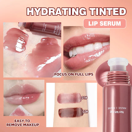 QIBEST 6 Colors Watery Crystal Jelly Lip Oil Balm Moisturizing Smoothing Lip Lines Jelly Pout Lip Gloss Glass Lip Glaze Cosmetic