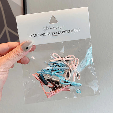 10PCS/Bag Candy Color Bow Baby Girl Hair Clips Korean Sweet Bowknot Mini Sided Clips for Kids Summer Barrettes Children Headwear